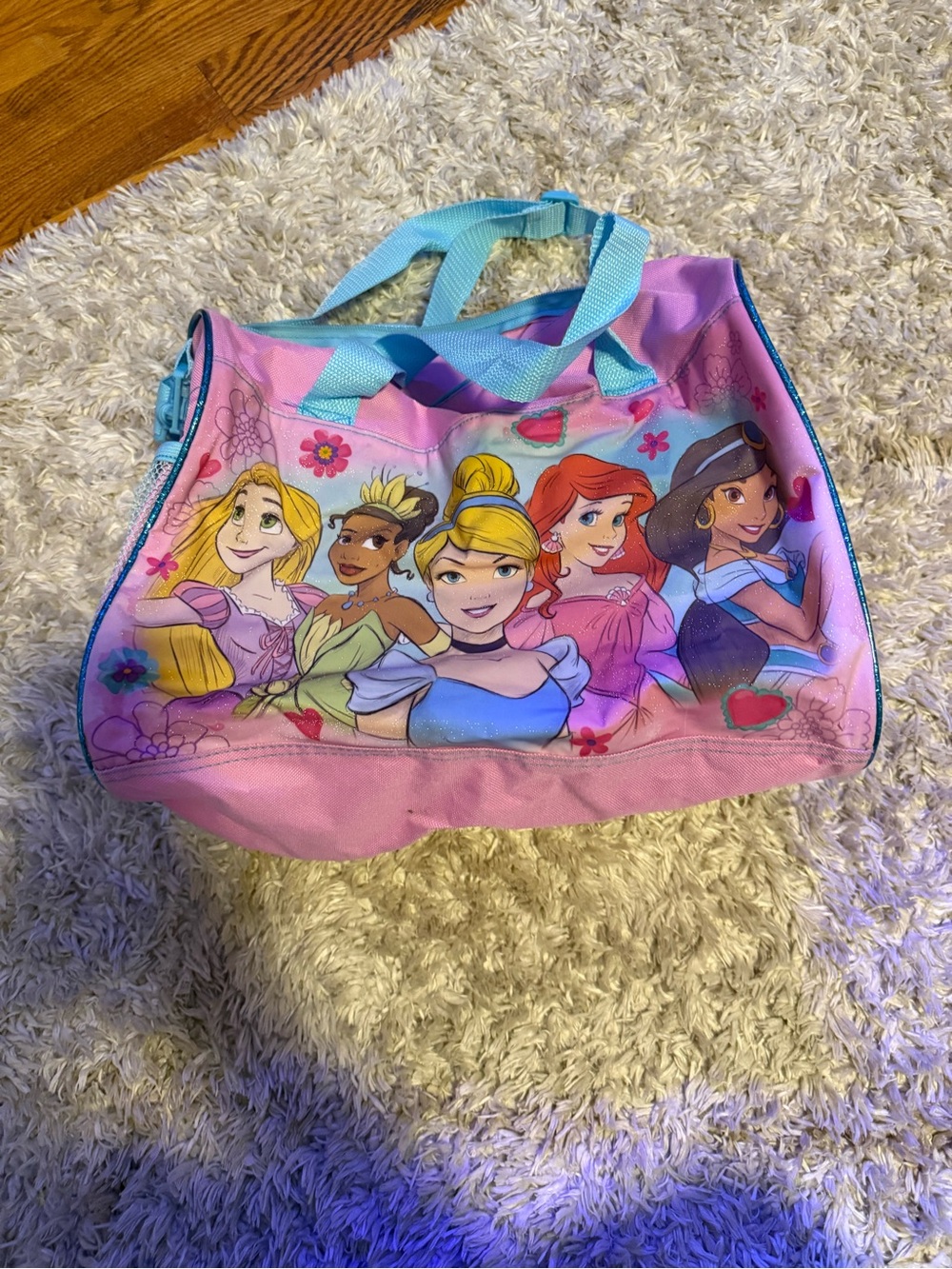 Disney Princess Pink Tote Bag with Blue Straps